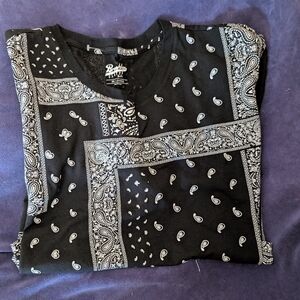 Brooklyn Cloth Black and White Paisley Tee